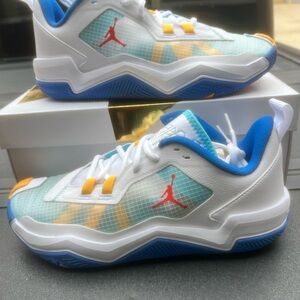 Air Jordan One Take 4 White Blue Sneakers Basketball Shoes DO7193-164 Men’s 9.5